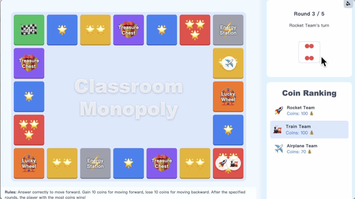 Classroom review Monopoly board game preview for team quiz activities